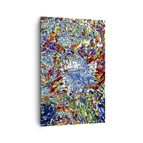 Canvastavla - Bild på duk - Glasmålning - droppar  - 80x120 cm
