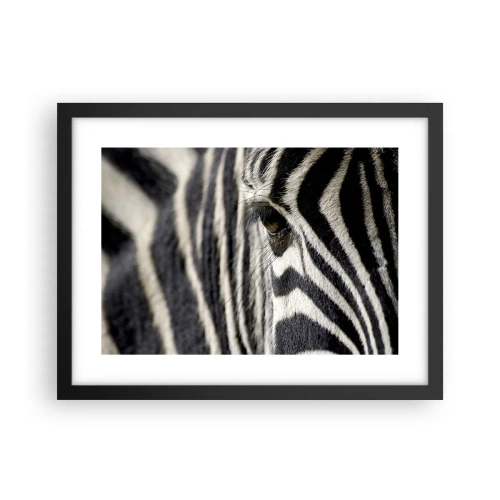Affisch i svart ram - Randig porträtt - 40x30 cm