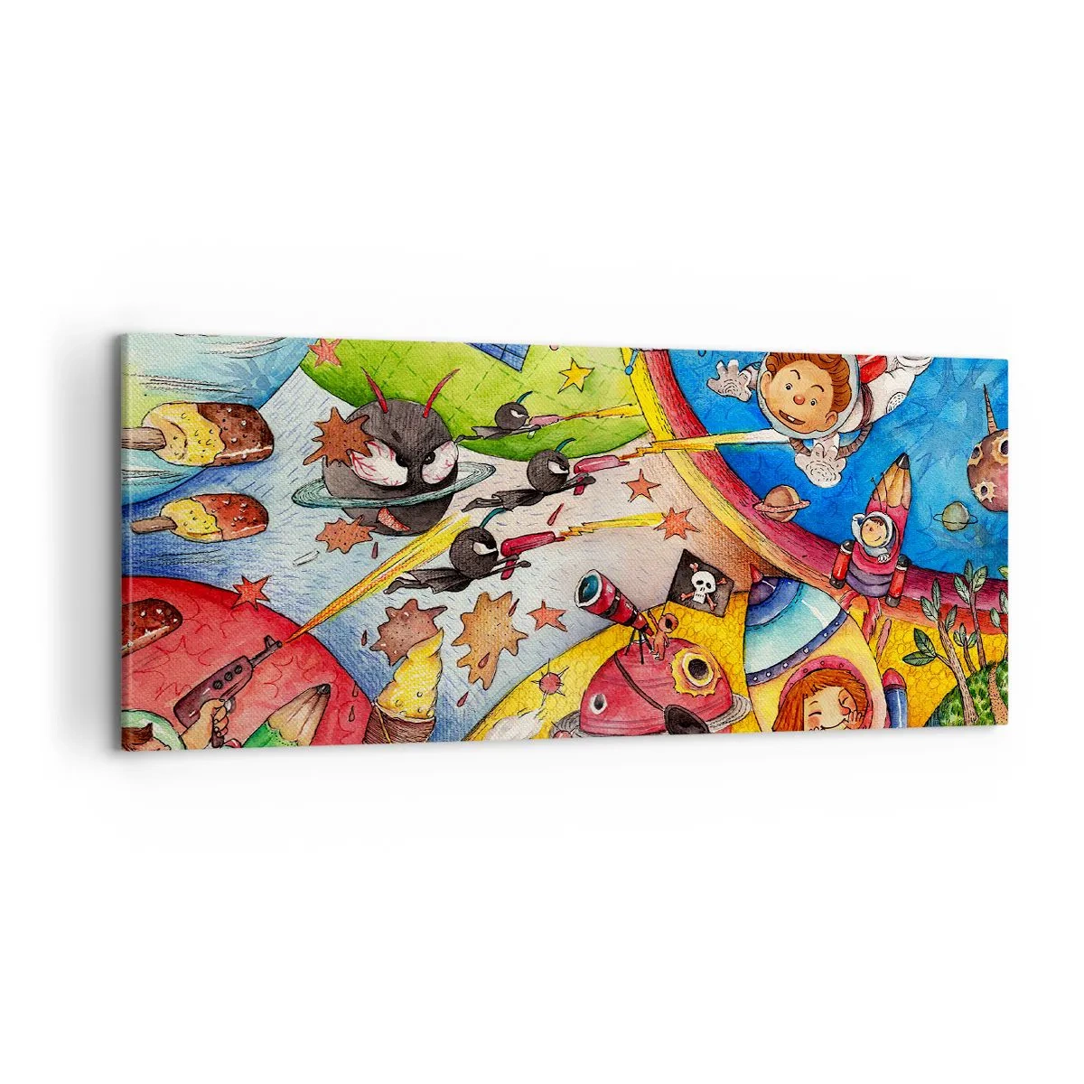 Canvastavla - Bild på duk - Stora rymdäventyret - 100x40 cm