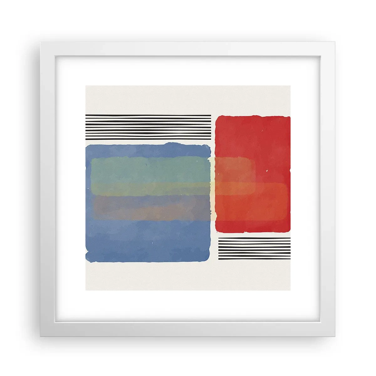 Affisch i vit ram - Geometrins anda - 30x30 cm