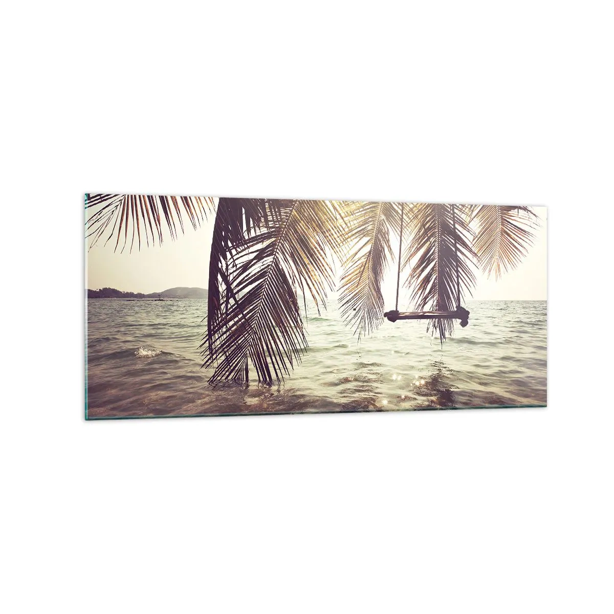 Glastavla - Bild på glas - Gunga i molnen hur mycket du vill - 120x50 cm