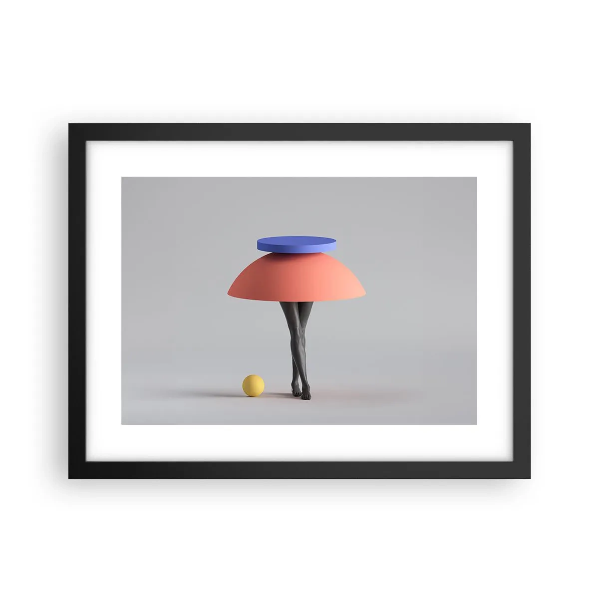 Affisch i svart ram - Surrealistisk komposition - 40x30 cm