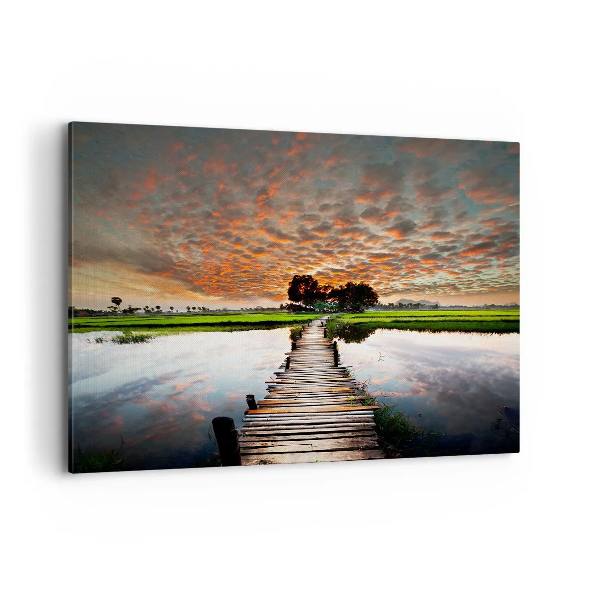Canvastavla - Bild på duk - Fäll ut armarna - andas  - 100x70 cm