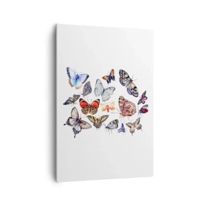 Canvastavla - Bild på duk - Färgglada fjärilar - 70x100 cm