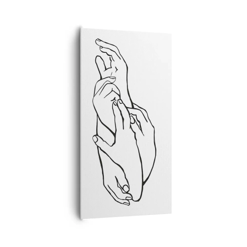 Canvastavla - Bild på duk - Hand i hand - 65x120 cm