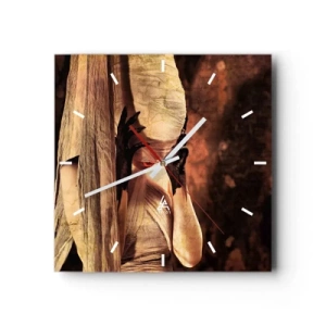 Väggklocka - Klocka på glas - Mellan det goda och det onda - 30x30 cm