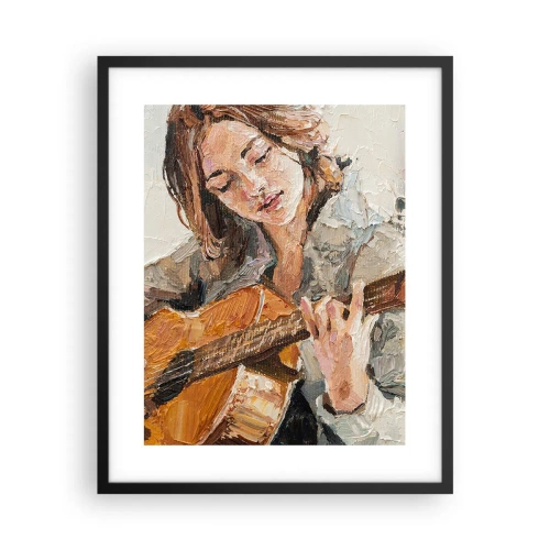 Affisch i svart ram - Konsert för gitarr och en flickas hjärta - 40x50 cm