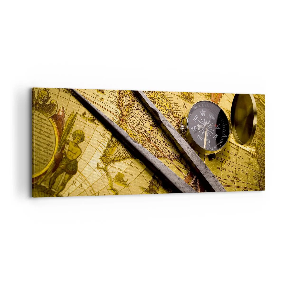 Canvastavla - Bild på duk - Var är skatterna? - 120x50 cm