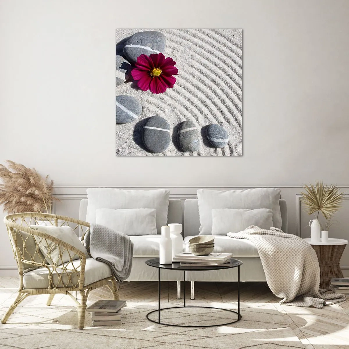 Glastavla - Bild på glas - Den magiska naturkretsens energi och lugn - 70x70 cm