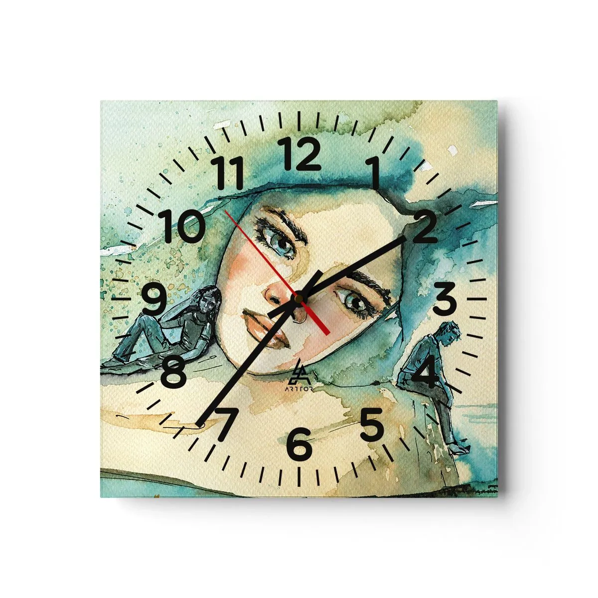 Väggklocka - Klocka på glas - Am I blue? - 30x30 cm