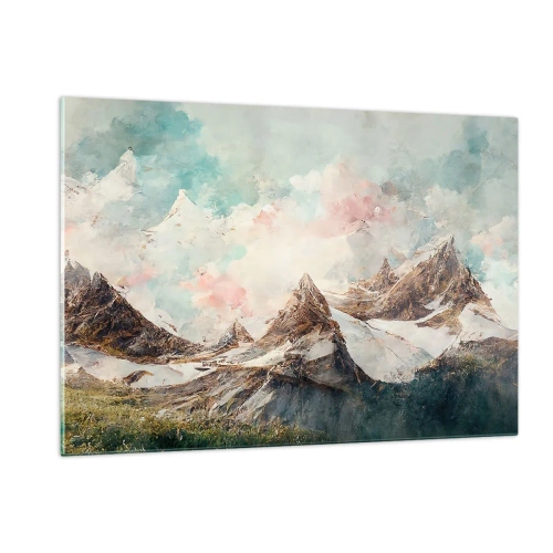 Glastavla - Bild på glas - Steniga blad - 120x80 cm