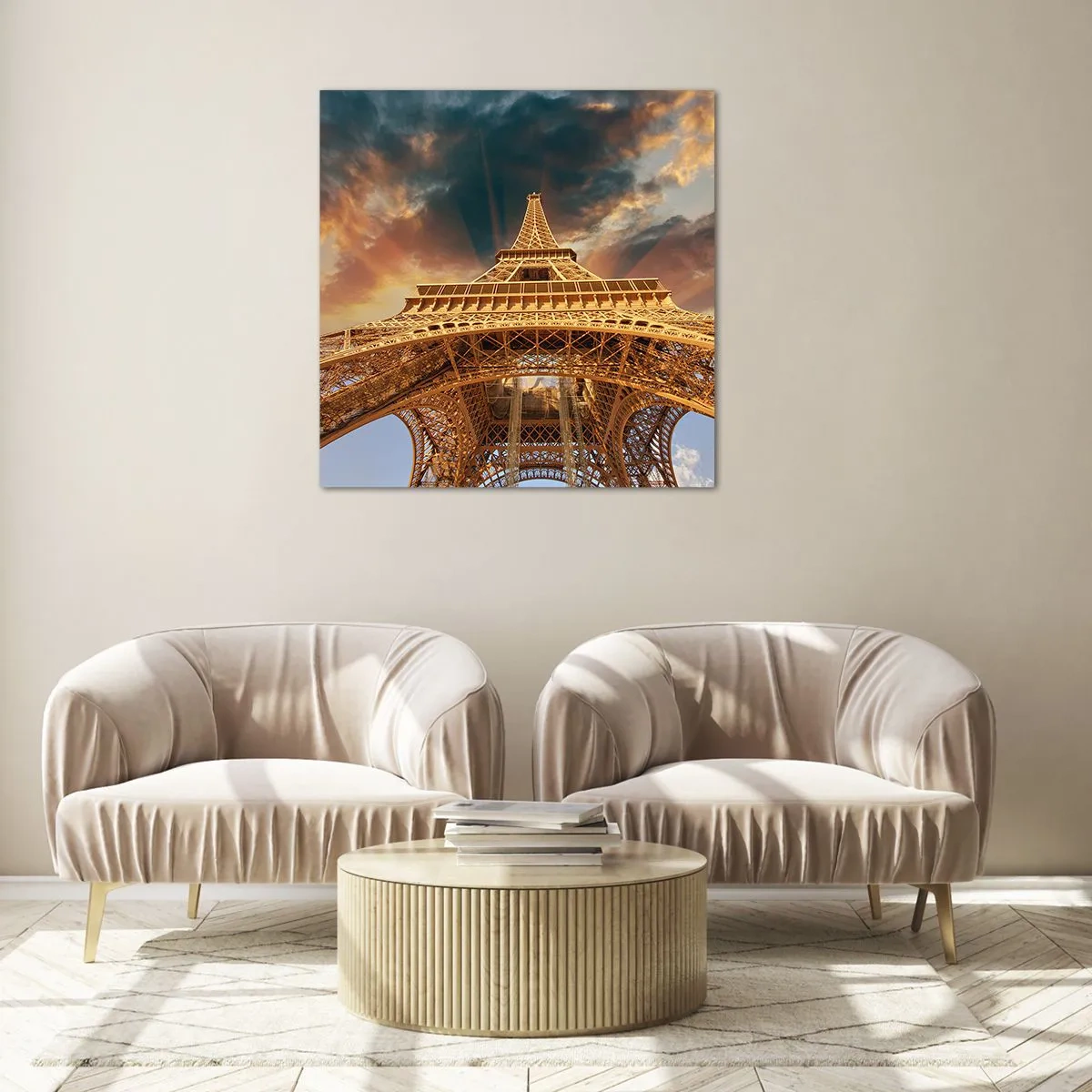 Glastavla - Bild på glas - Hur mänskligheten nådde himlen - 70x70 cm