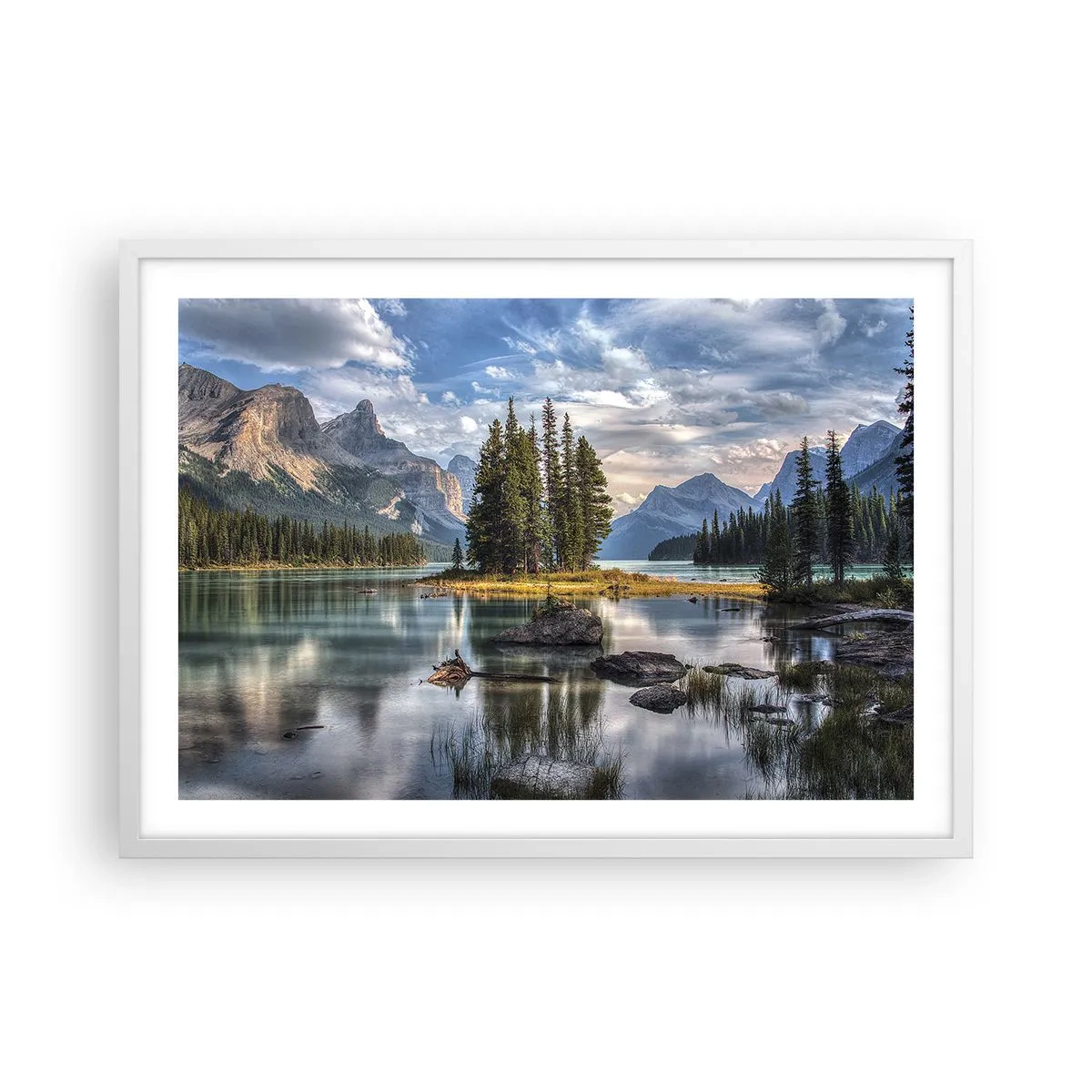 Affisch i vit ram - Vid stort och rent vatten - 70x50 cm