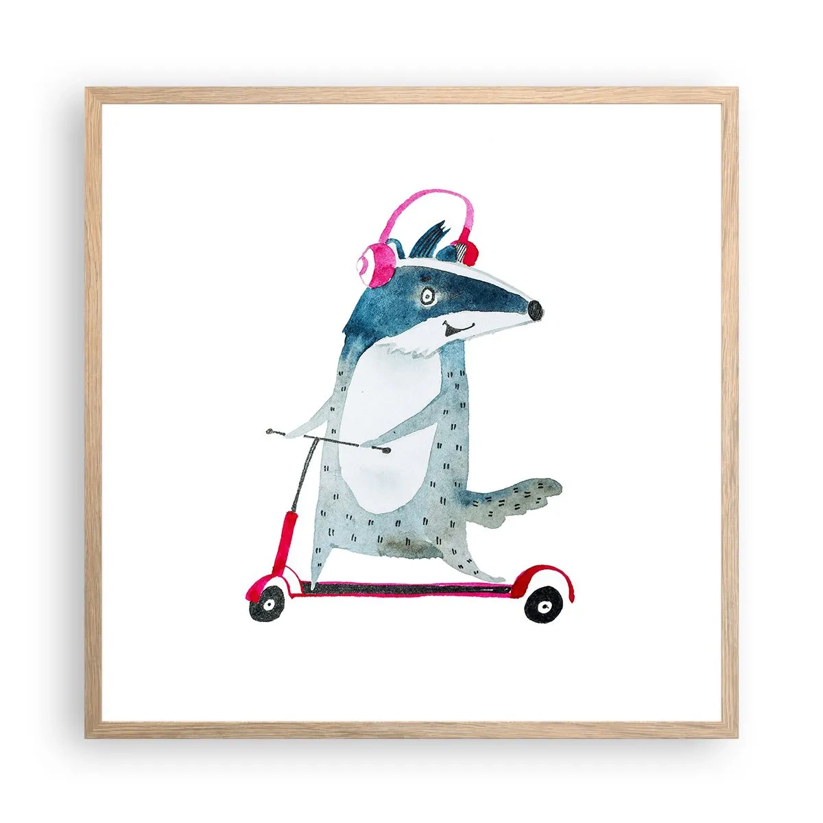 Affisch i ram av ljusek - Grävlingens glädje - 60x60 cm