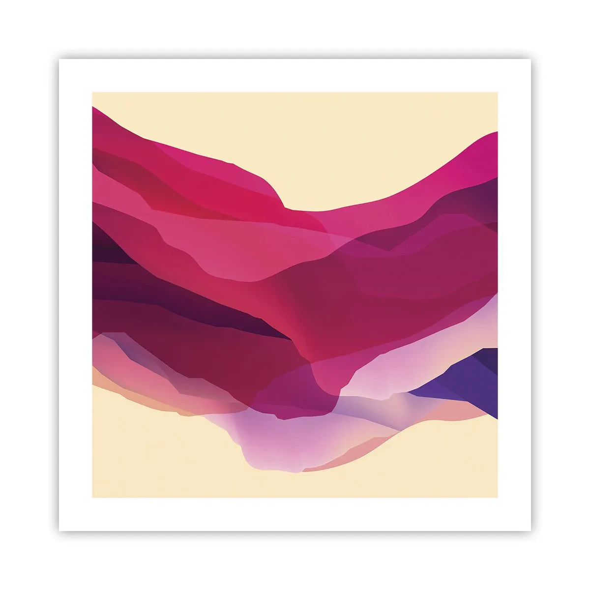 Affisch - Purpurfärgade vågor - 50x50 cm