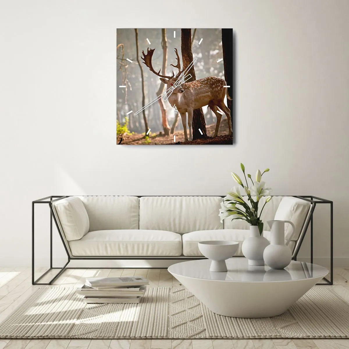 Väggklocka - Klocka på glas - Ungdomens ljus - 30x30 cm