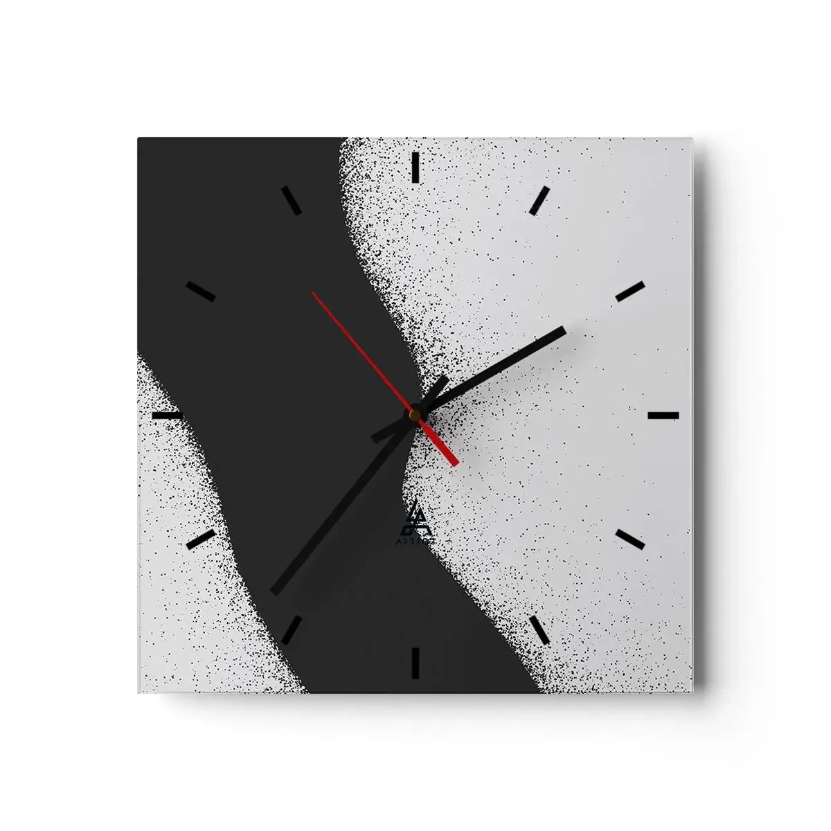Väggklocka - Klocka på glas - Flytande balans - 30x30 cm