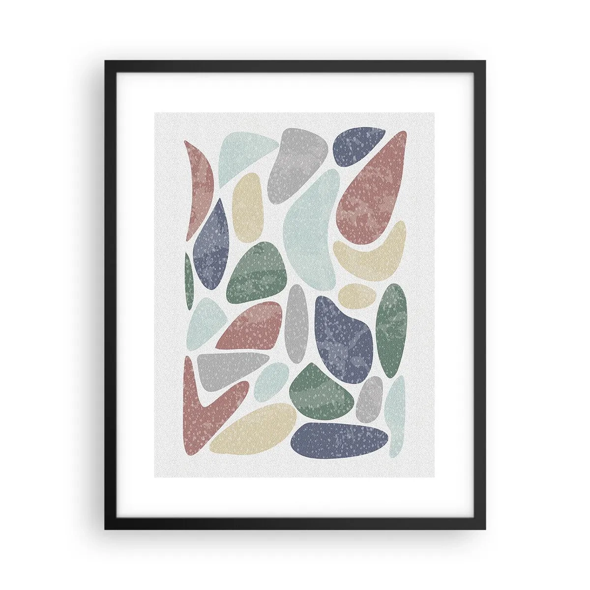 Affisch i svart ram - Mosaik av pulveriserade färger - 40x50 cm