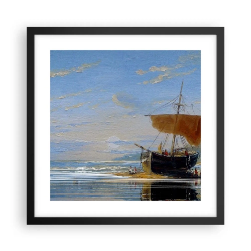 Affisch i svart ram - Vatten, jord, luft - 40x40 cm