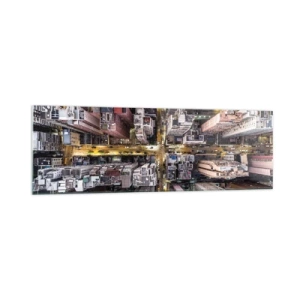 Glastavla - Bild på glas - Hälsningar från Hongkong - 160x50 cm