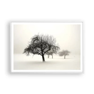 Affisch i vit ram - Vintersömn - 100x70 cm