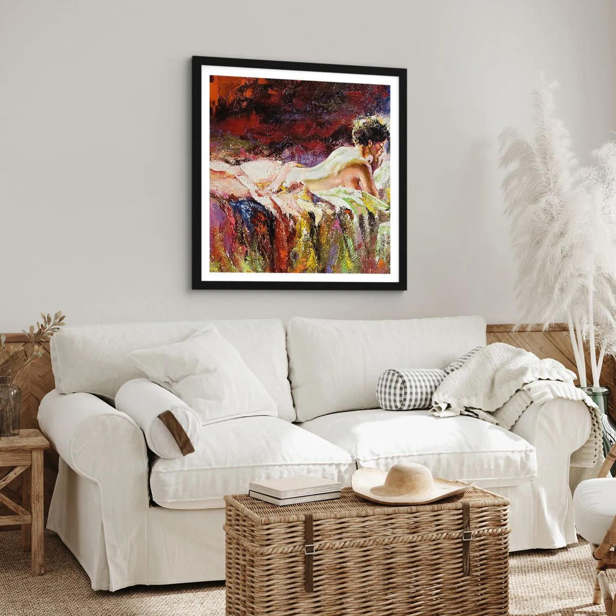 Affisch i svart ram - Venus försänkt i sina tankar - 30x30 cm