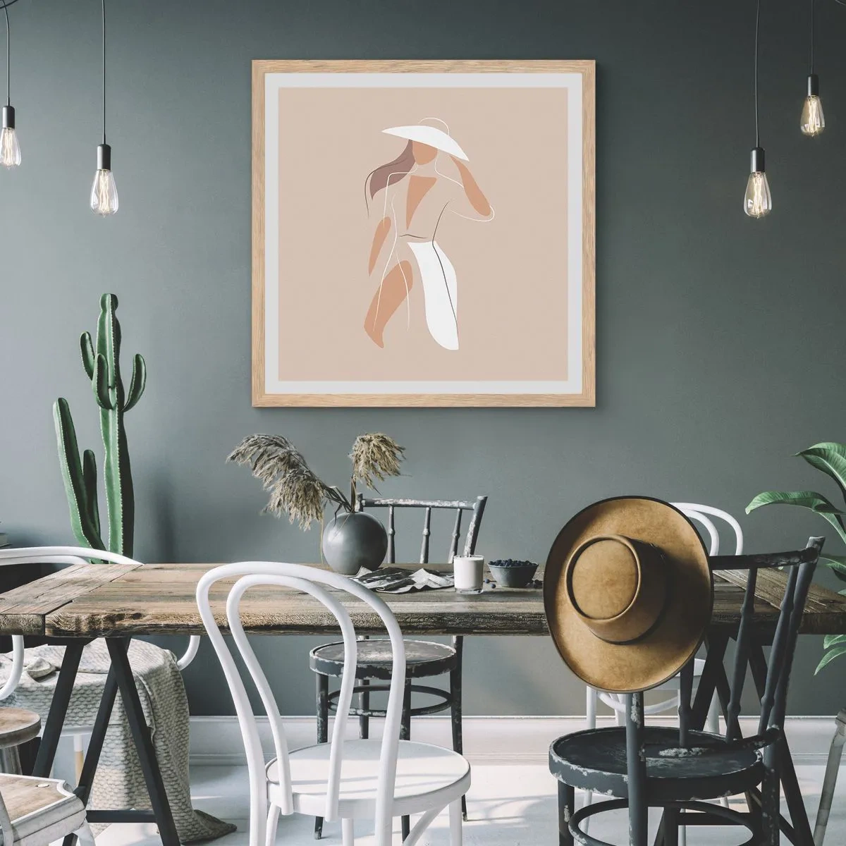 Affisch i ram av ljusek - Mode är lek - 50x50 cm