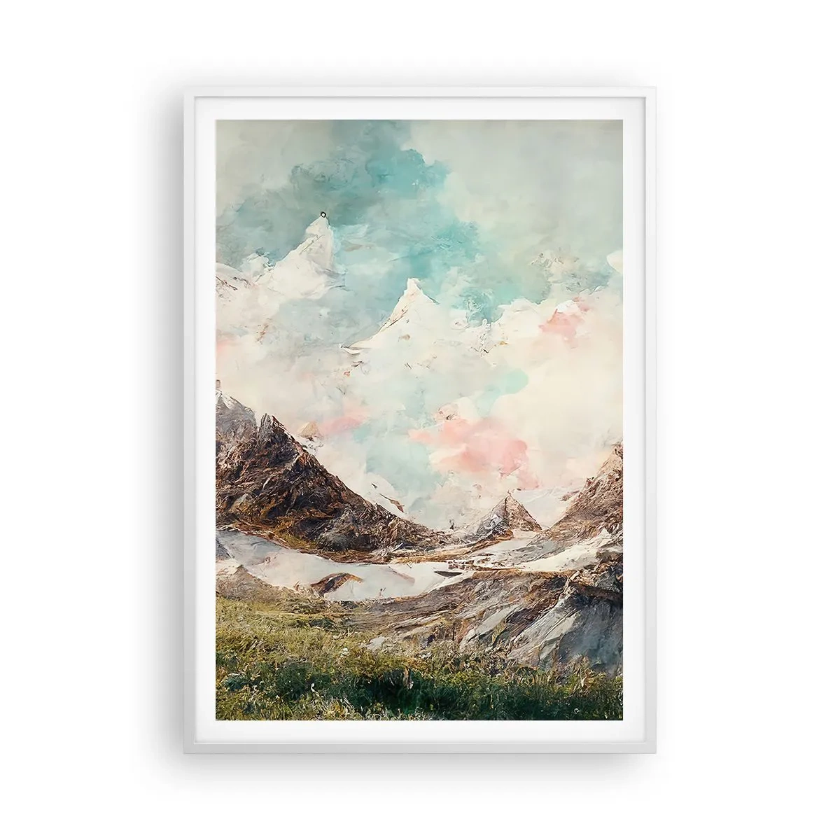 Affisch i vit ram - Steniga blad - 70x100 cm