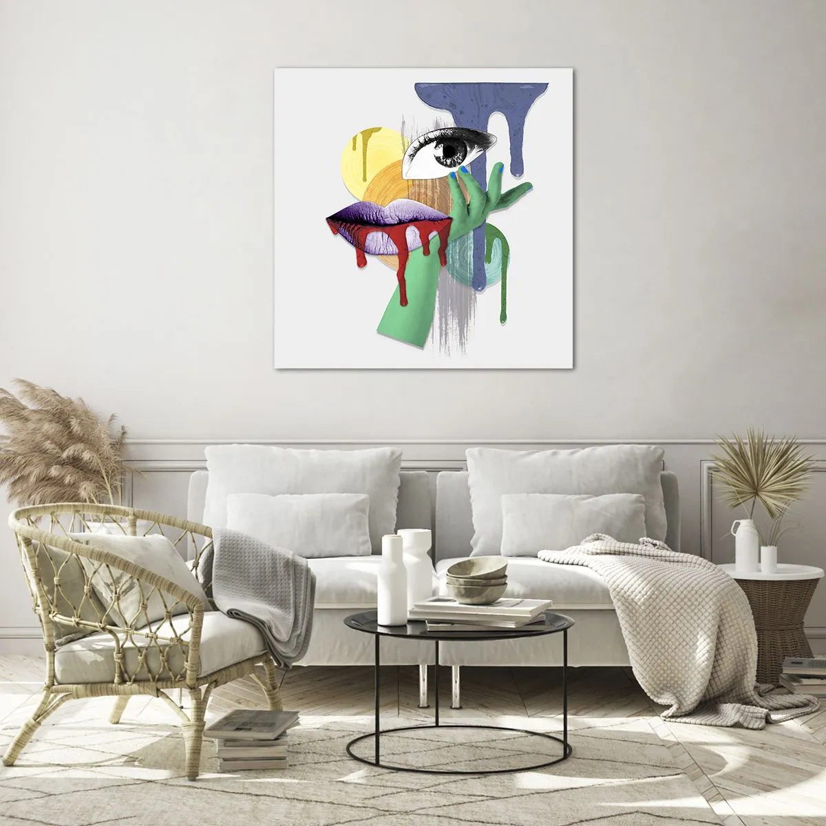 Glastavla - Bild på glas - Rekonstruerad porträtt - 40x40 cm