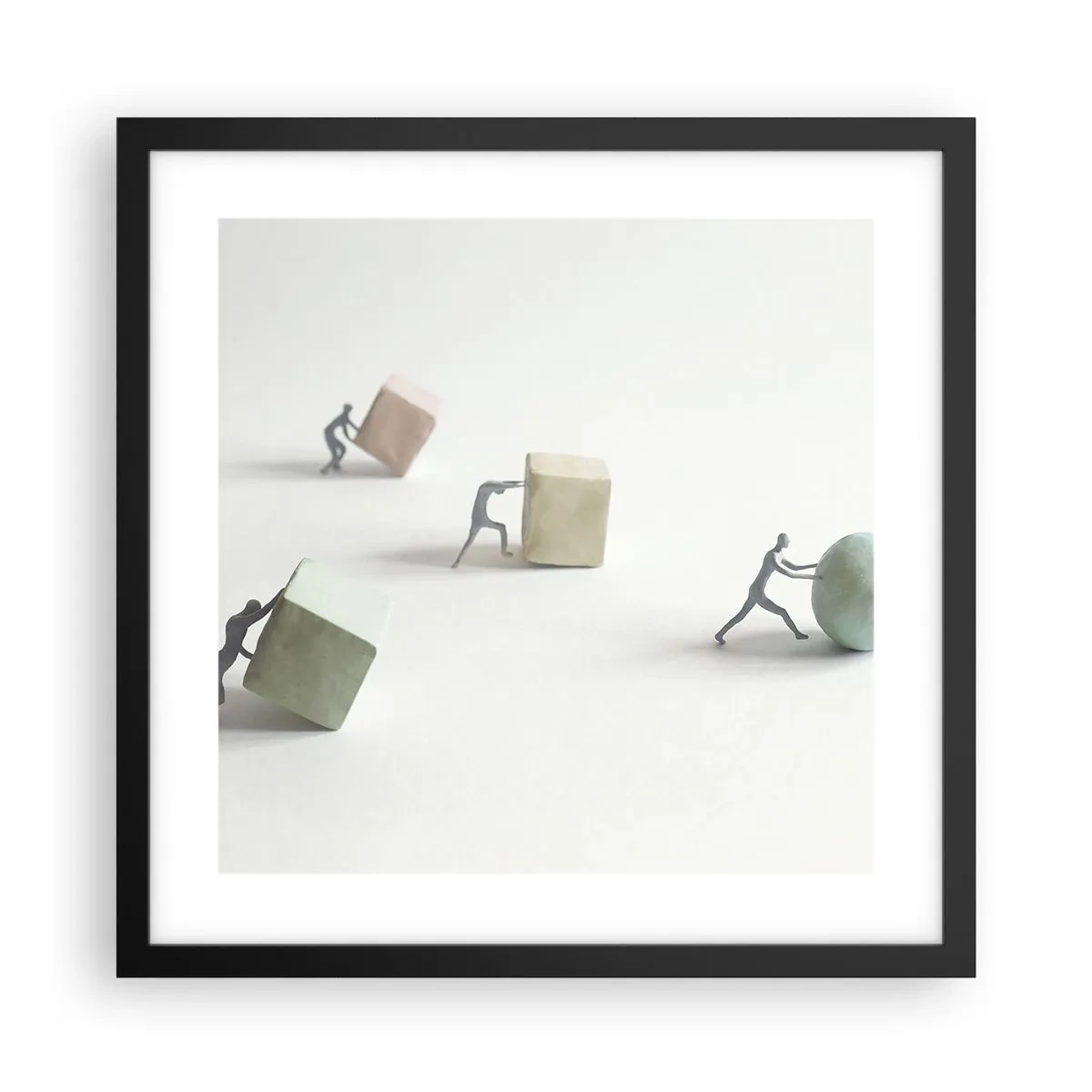 Affisch i svart ram - Livet leker - 40x40 cm