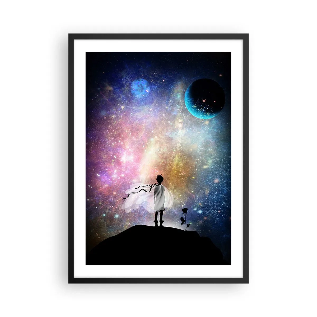 Affisch i svart ram - Den lille prinsen - 50x70 cm