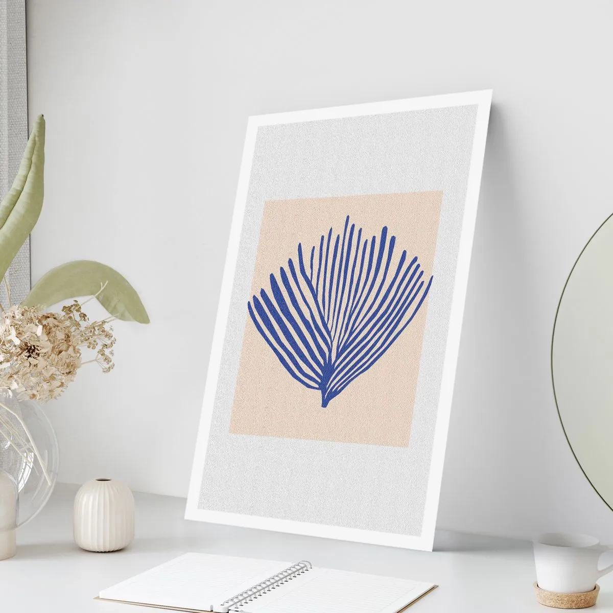 Affisch - Blå solfjäder - 40x50 cm