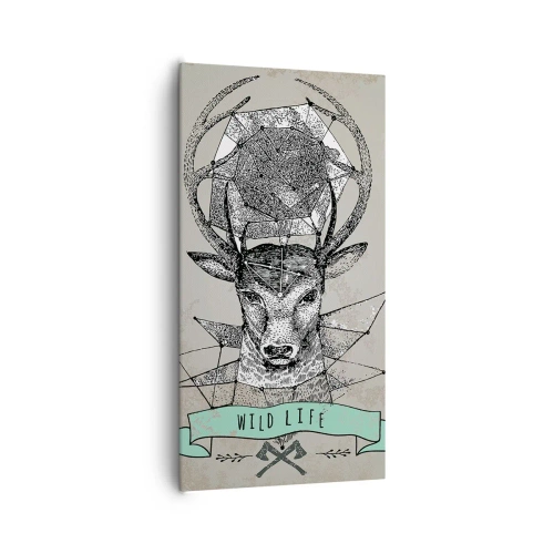 Canvastavla - Bild på duk - Den heliga Hubertus vision - 65x120 cm