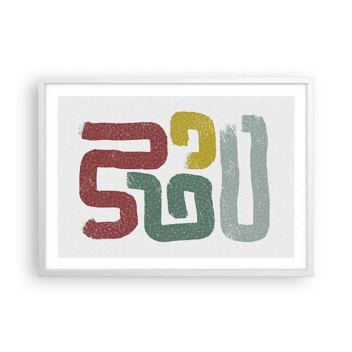Affisch i vit ram - På ett okänt språk - 70x50 cm