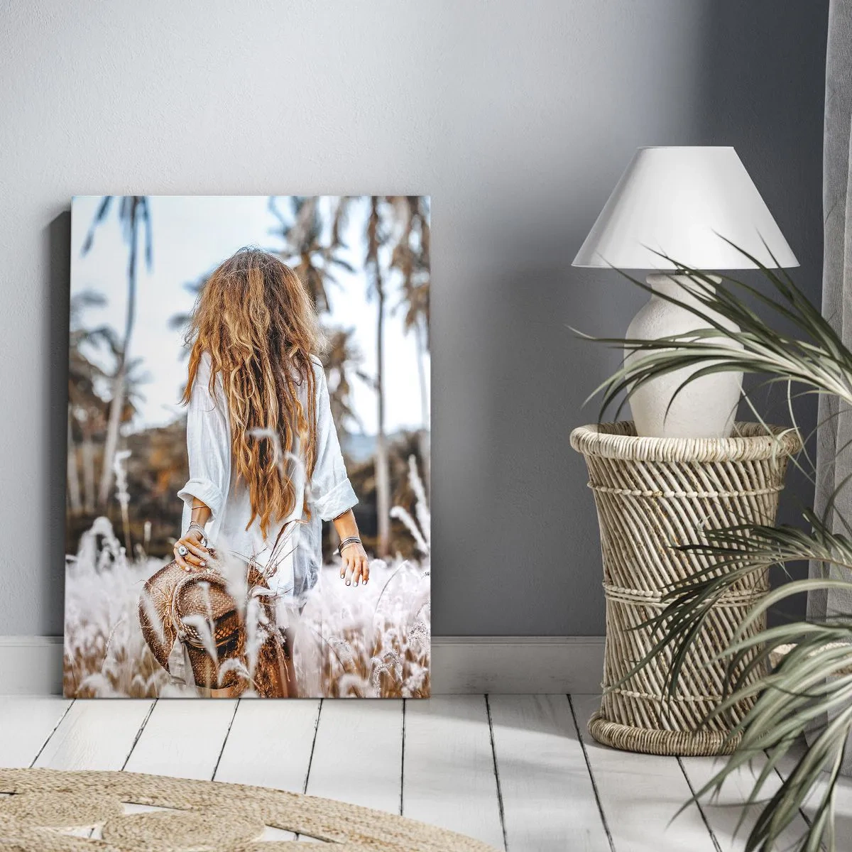 Canvastavla - Bild på duk - Född ur gräsdun - 65x120 cm