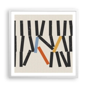Affisch i vit ram - Domino - komposition - 60x60 cm