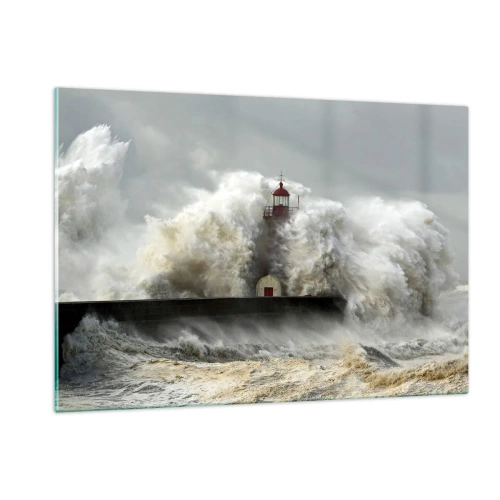 Glastavla - Bild på glas - Havets ilska - 120x80 cm