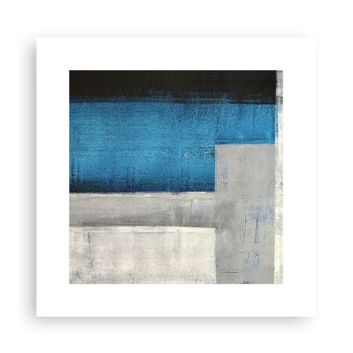 Affisch - Poetisk komposition av grått och blått - 30x30 cm