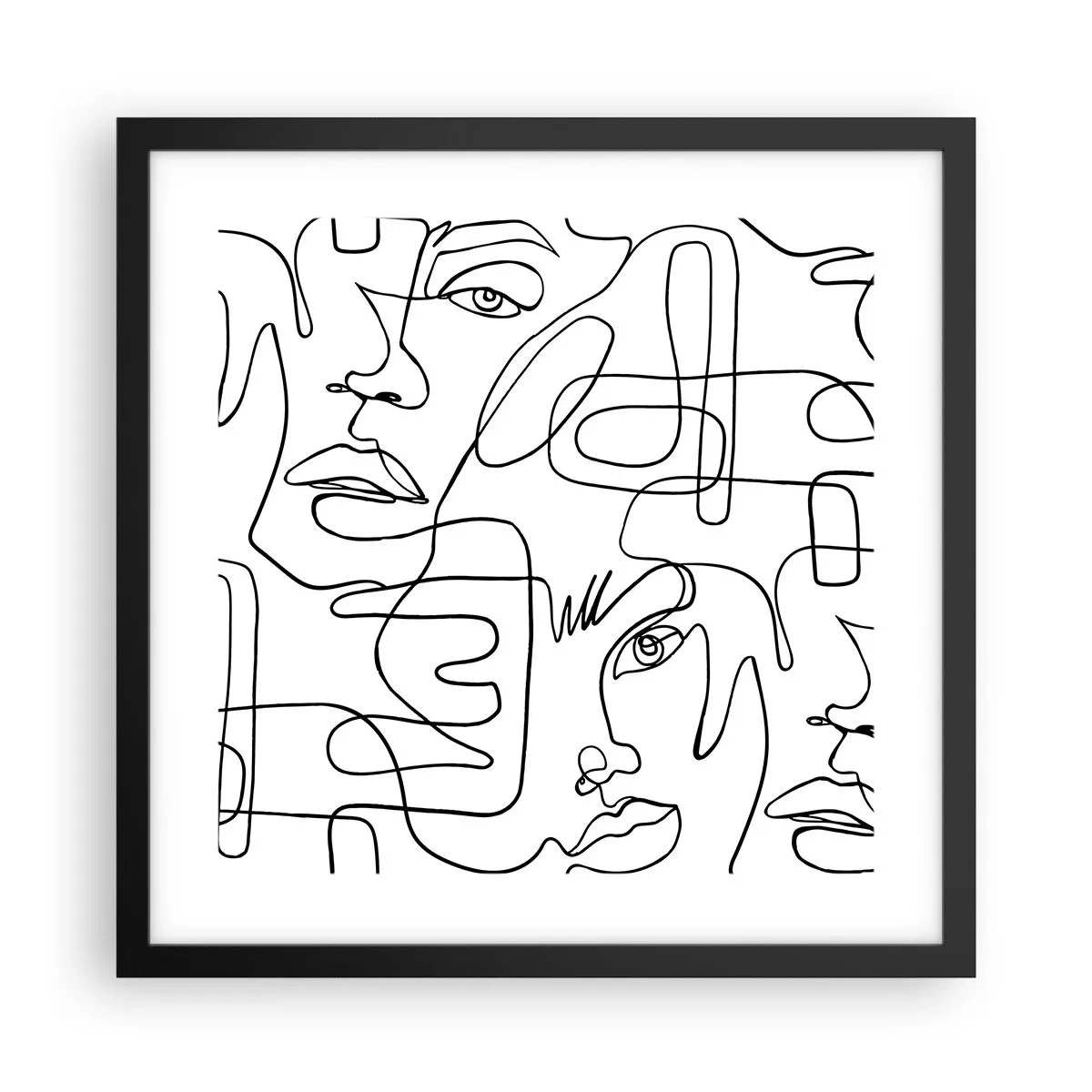 Affisch i svart ram - I trassliga känslor - 40x40 cm