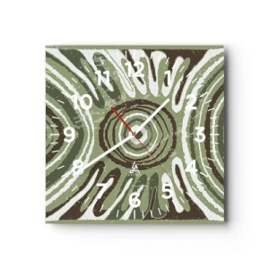 Väggklocka - Klocka på glas - Explosion av känslor - 40x40 cm