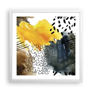 Affisch i vit ram - Elementens möte - 50x50 cm