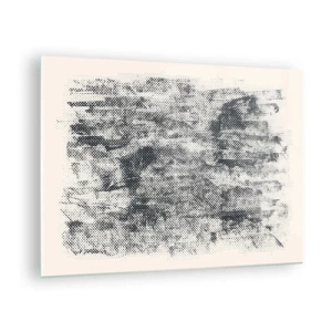 Glastavla - Bild på glas - Svartvit abstraktion med en oskärpaeffekt - 70x50cm - Dimmig komposition - Modern väggdekoration för vardagsrum och sovrum ARTTOR