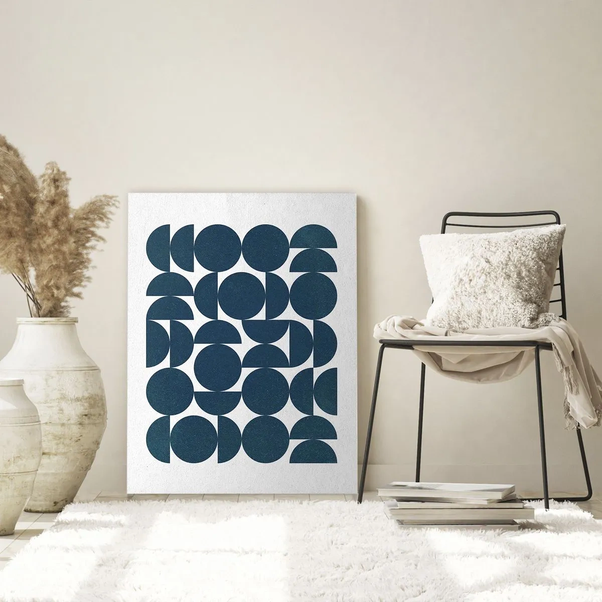 Glastavla - Bild på glas - Cirklar och halvcirklar - 50x70 cm