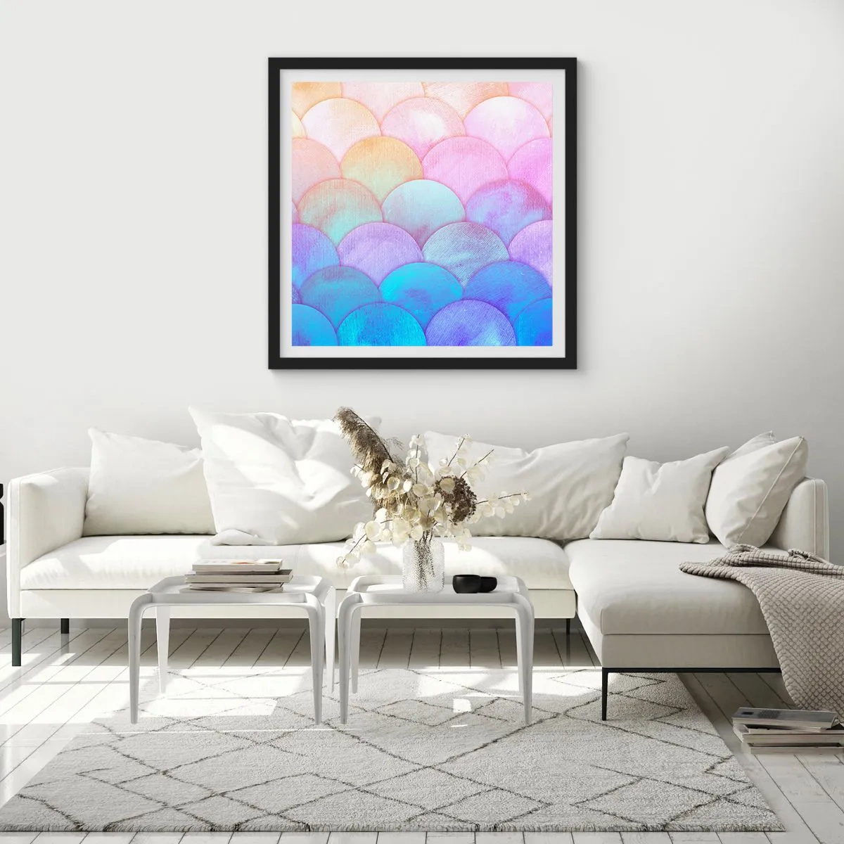 Affisch i svart ram - Pärlskal - 50x50 cm