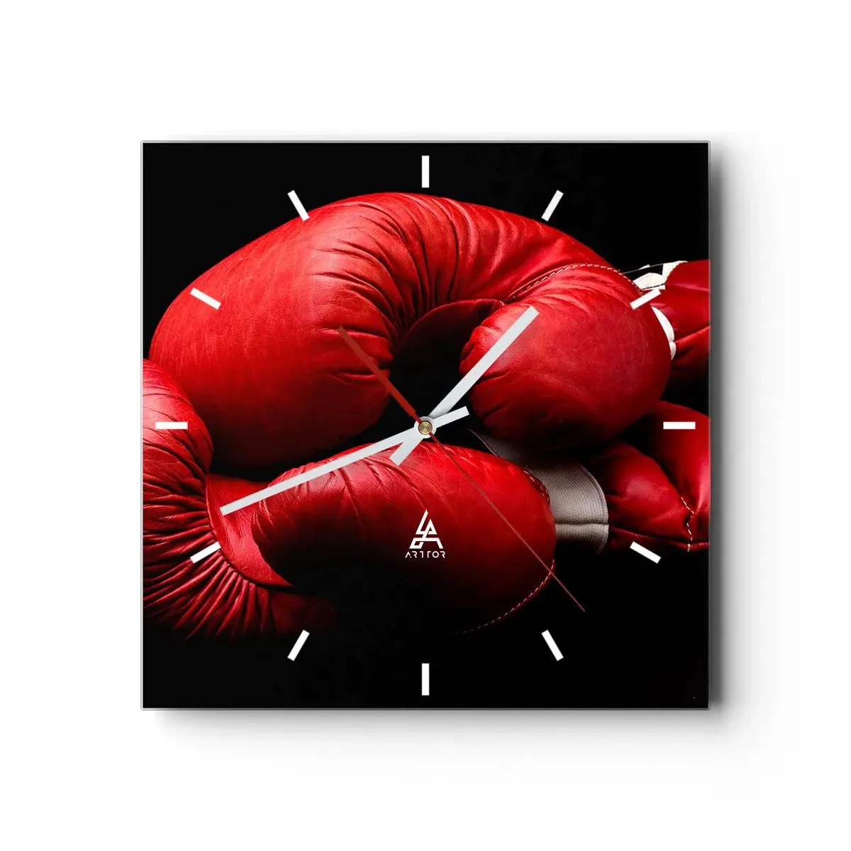 Väggklocka - Klocka på glas - Kampens emotioner bakom oss - 30x30 cm