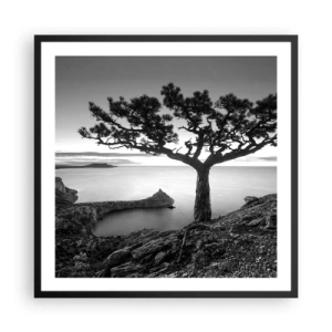 Affisch i svart ram - Ro enda fram till horisonten - 60x60 cm