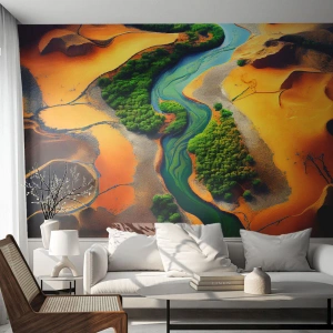 Självhäftande Fototapet Deluxe Sticker - Livgivande flod - Landskap, Natur, Flod - 350x256 cm