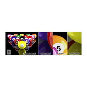 Provbit av fototapet Premium Canvas - Olika spelfärger - Sport, Biljard, Biljardbollar - 100x30 cm