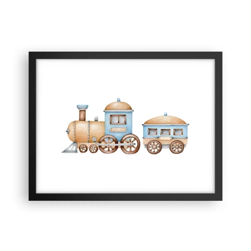 Affisch i svart ram - Stående vid stationen... - 40x30 cm