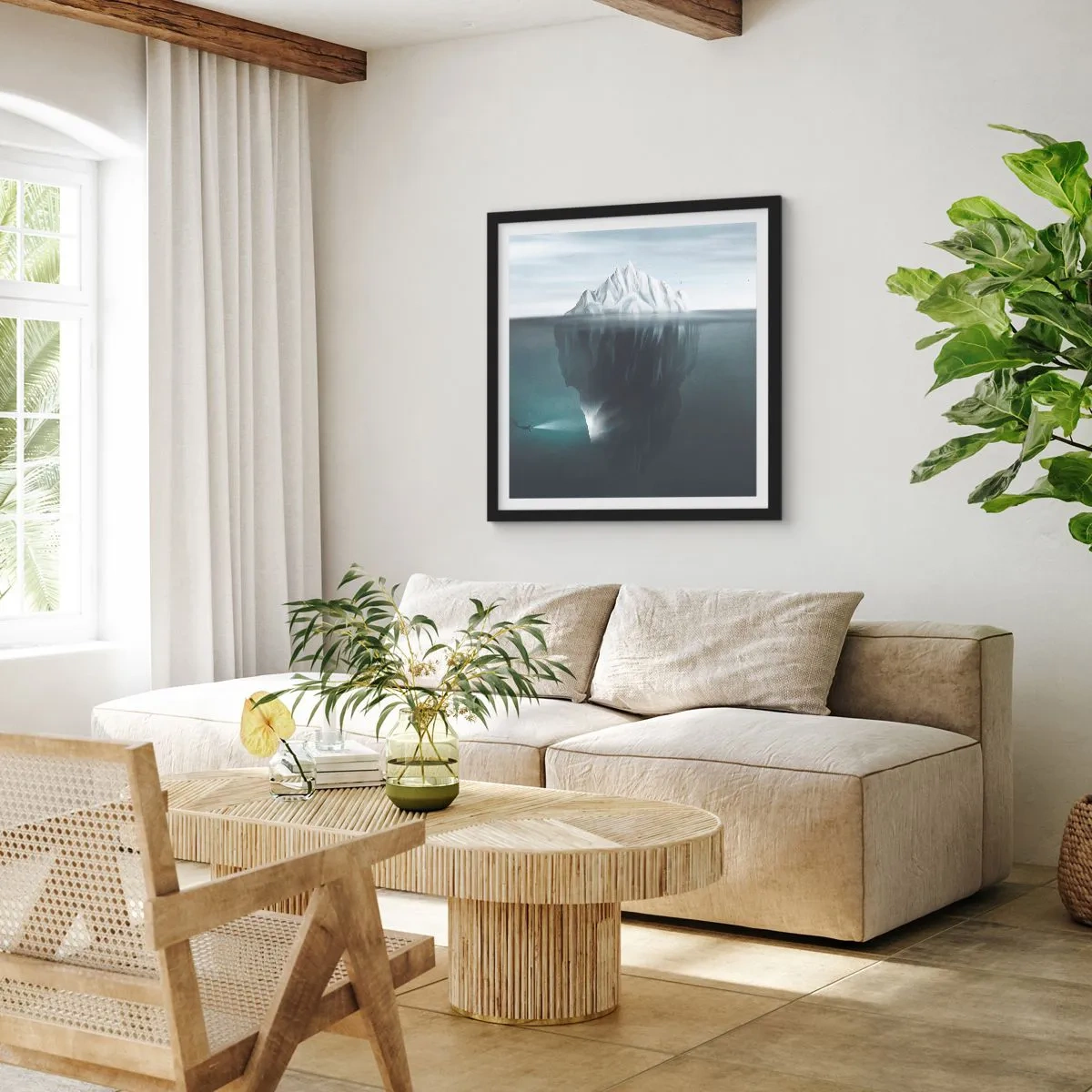 Affisch i svart ram - Undervattensmysterium - 40x40 cm